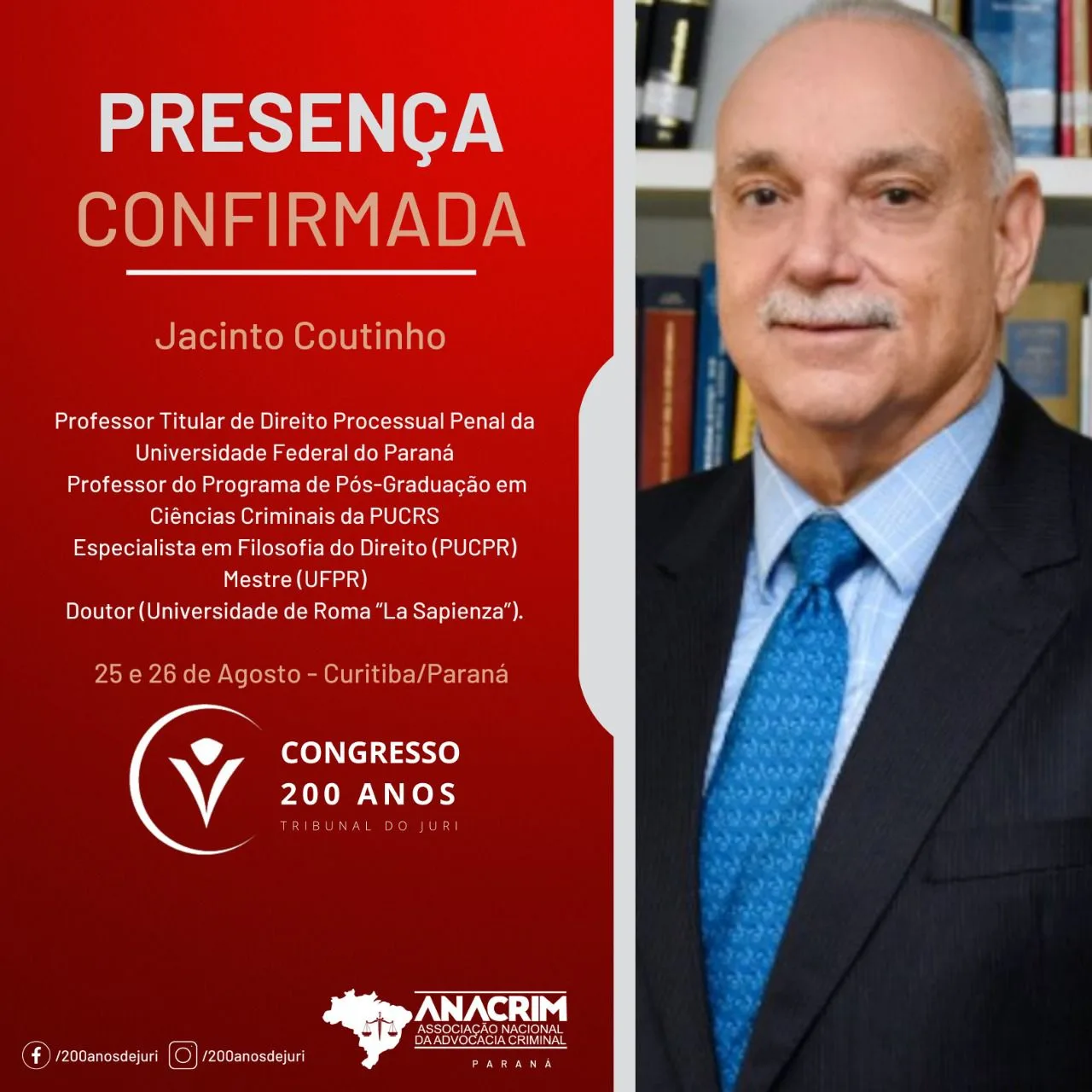 You are currently viewing CONGRESSO EM COMEMORAÇÃO AOS 200 ANOS DO TRIBUNAL DO JURI