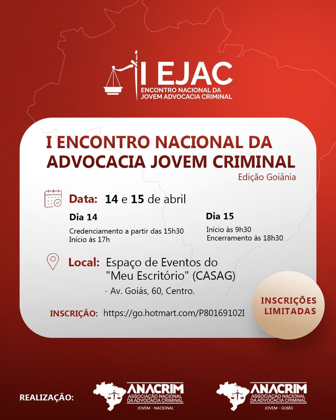 Read more about the article I ENCONTRO NACIONAL DA JOVEM ADVOCACIA CRIMINAL